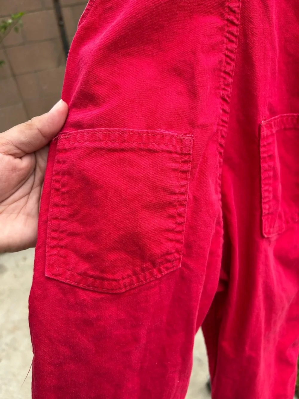Vintage OshKosh B'gosh Bright Red Canvas  Kids Overalls